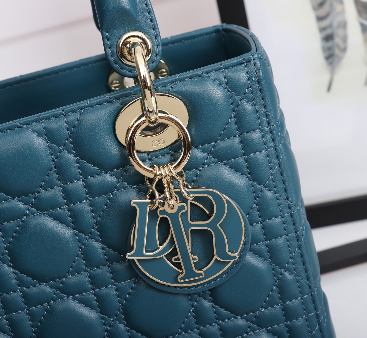 Medium Lady Dior Bag Denim Blue Cannage Lambskin